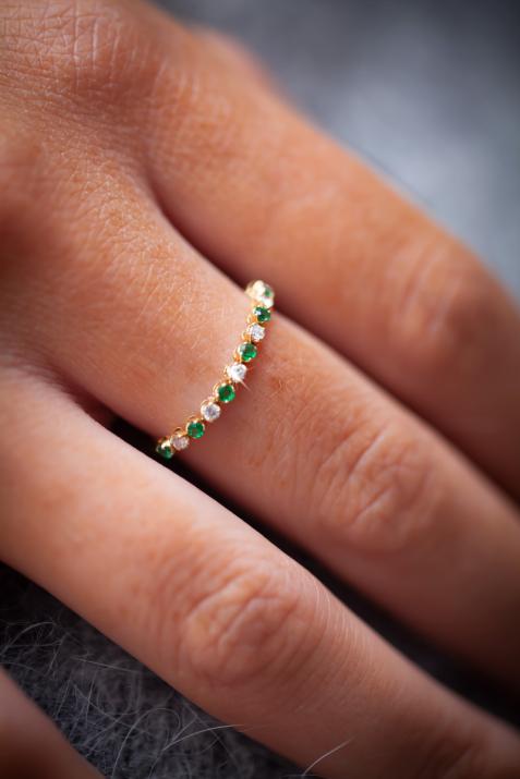 Anillo marilyn oro amarillo esmeral - Redline - 0++