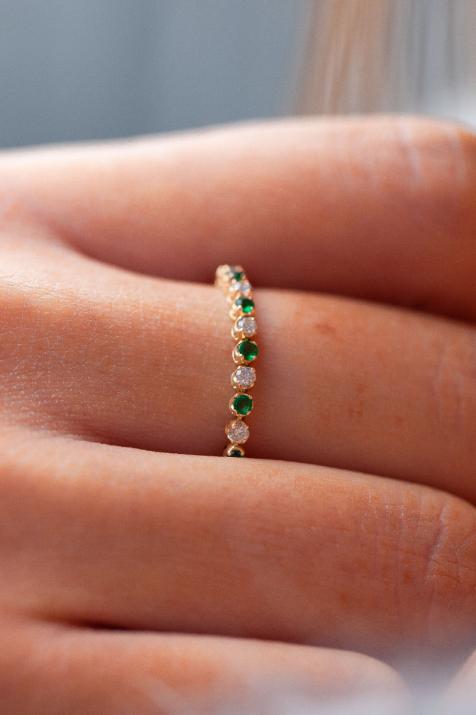 Anillo marilyn oro amarillo esmeral - Redline - 0++