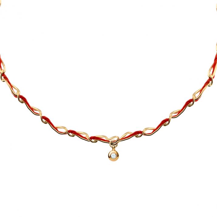 Collar Entrelacet en oro amarillo y diamante - Redline - 0++