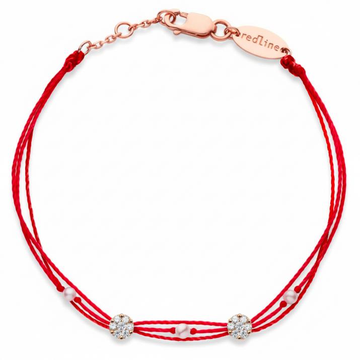 Pulsera multihilos para mujer con diamante de 0.10ct en oro rosa - Redline