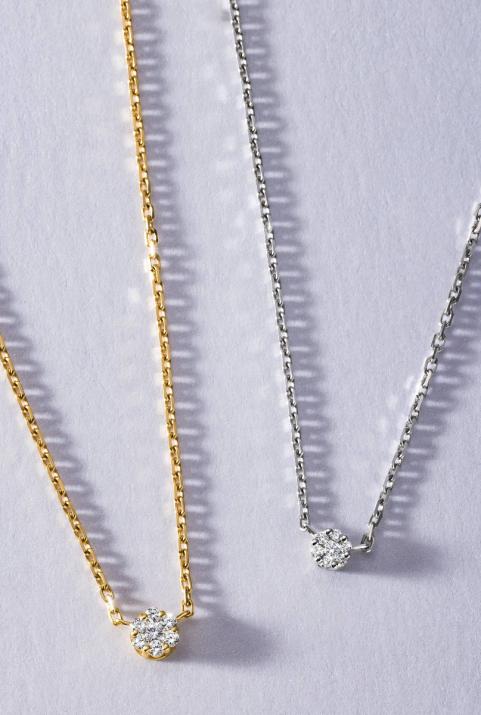 Collar en cadena con diamante de 0.10ct en oro amarillo - Redline - 0++