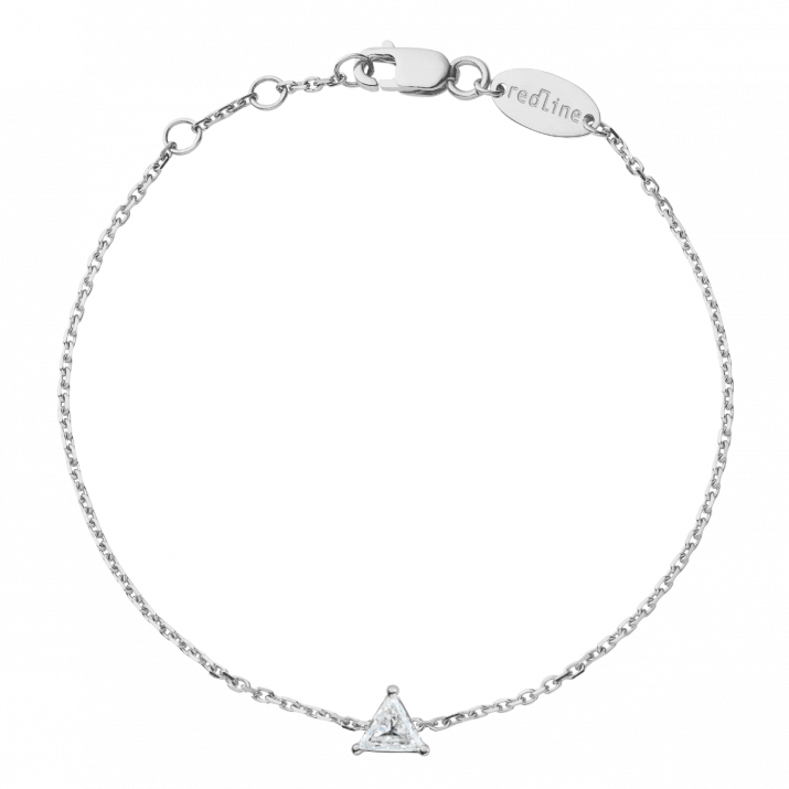 Pulsera en cadena con diamante de 0.10ct en base de oro blanco - Redline - 0++