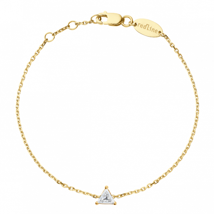 Pulsera en cadena con diamante de 0.10ct en base de oro amarillo - Redline - 0++