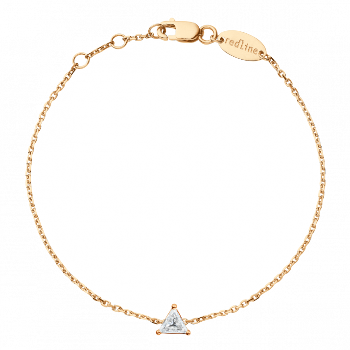 Pulsera en cadena con diamante de 0.10ct en base de oro rosa - Redline - 0++