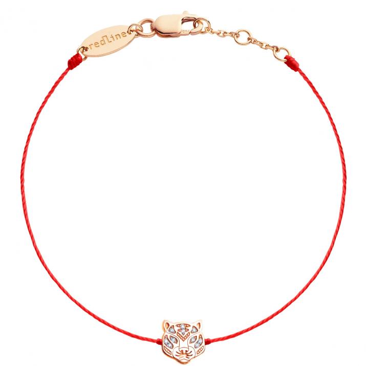 Pulsera de hilo Lucky Tiger en oro rosa  - Redline - 0++