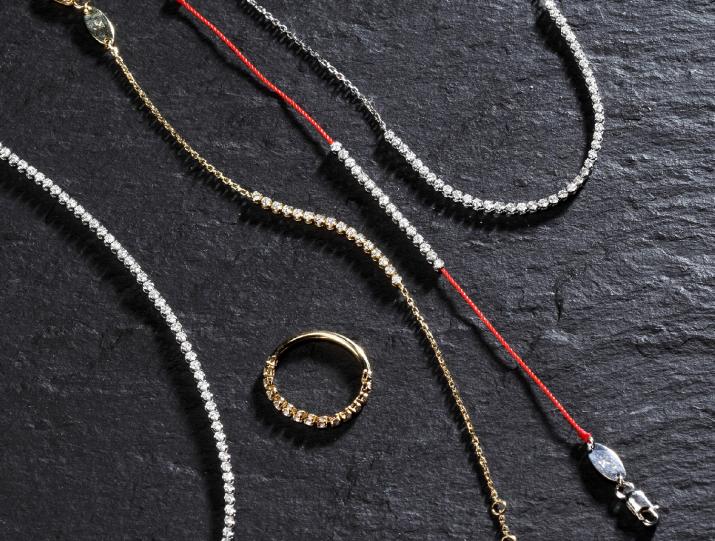 Collar en cadena con 0.80ct de diamantes negros en oro amarillo - Redline - 0++