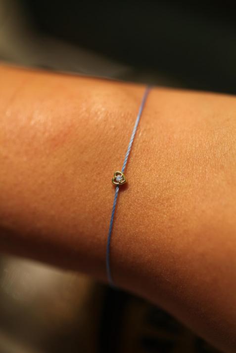 Pulsera corazón Meghan en oro amarillo con hilo y diamante 0.02 quilates - Redline - 0++