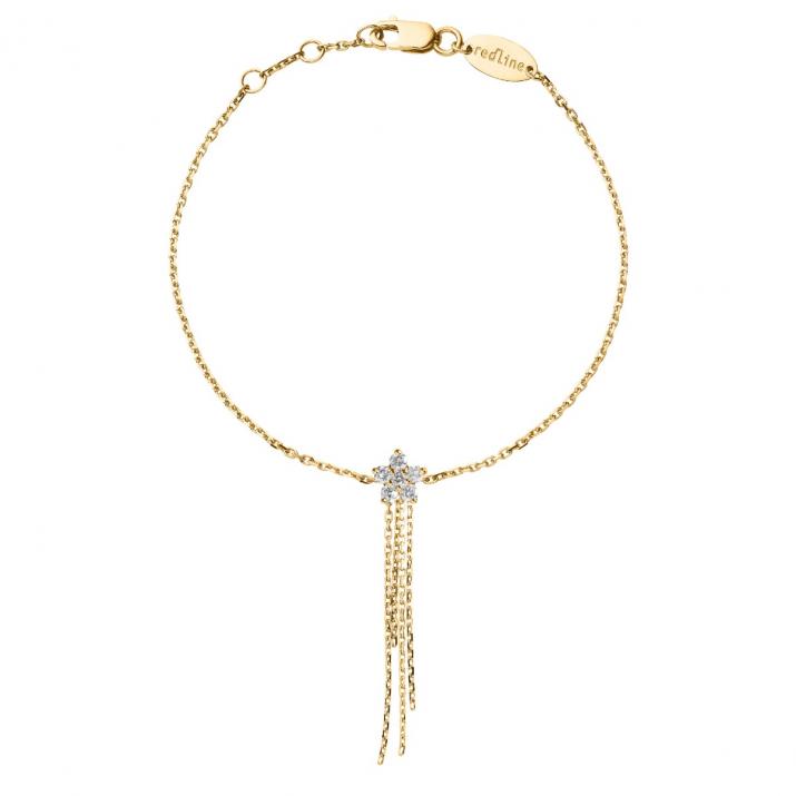 Yellow gold tassel chain bracelet with diamonds on a star - Redline - 0++
