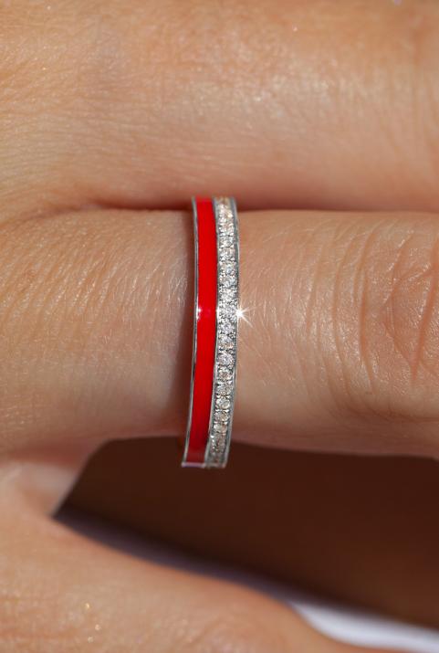 Sortija Si Joli Amour en dos oro blanco - Redline - 0++