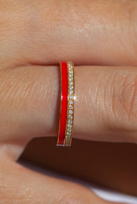 Sortija Si Joli Amour en dos oro amarillo - Redline - 0++