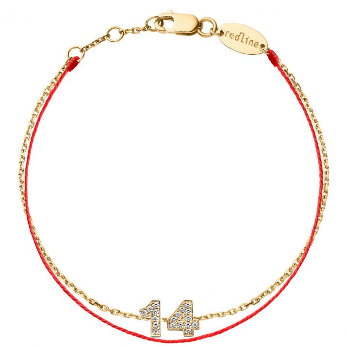 Mi número Pavé Diamonds Pulsera de oro amarillo - Redline - 0++