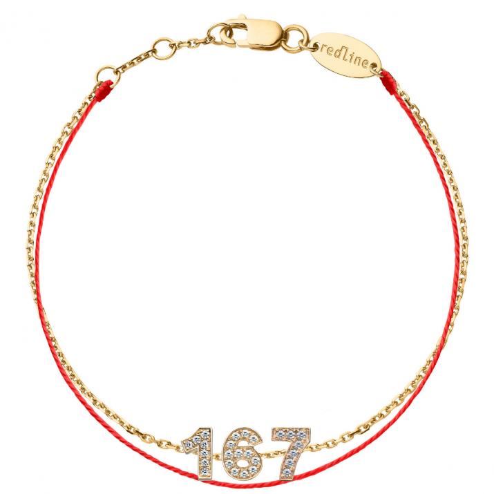 Mi número Pavé Diamonds Pulsera de oro amarillo - Redline - 0++