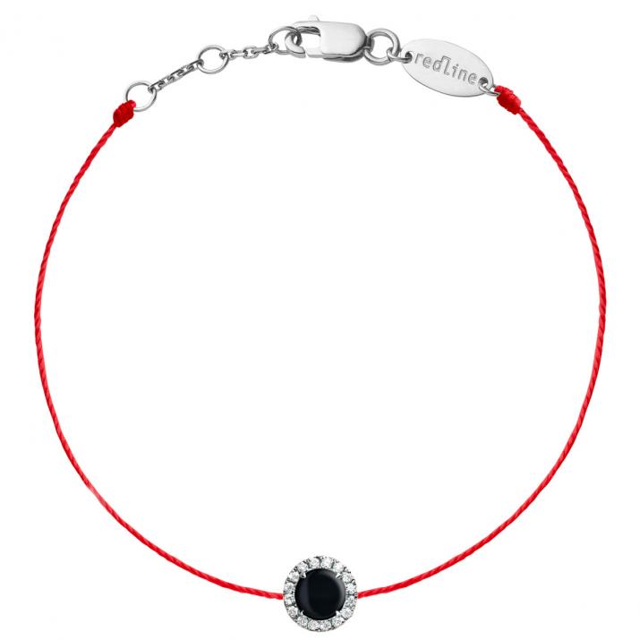 Pulsera De Ónice De Reine Oro Blanco - Redline - 0++
