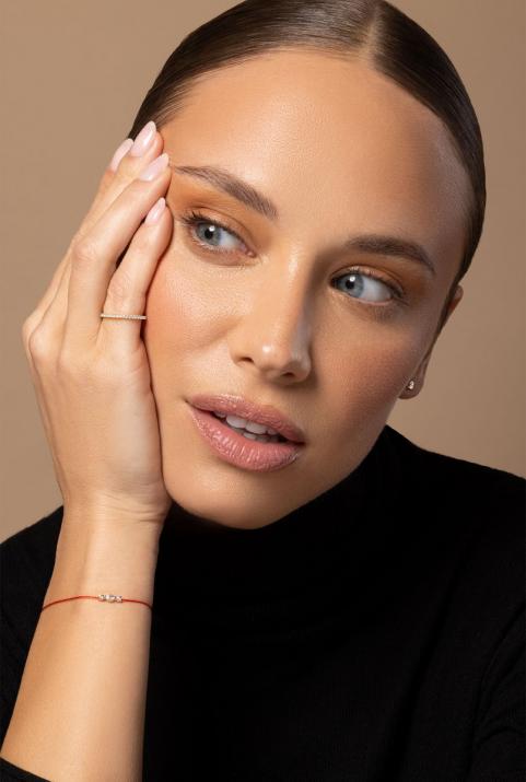 Anillo rígido con diamantes en oro rosa - Redline - 0++