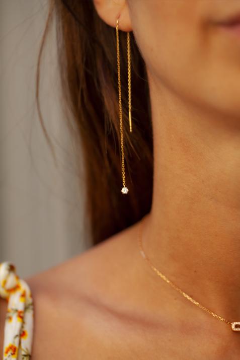 Pendientes con 0.20ct de diamantes en base de oro amarillo - Redline - 0++