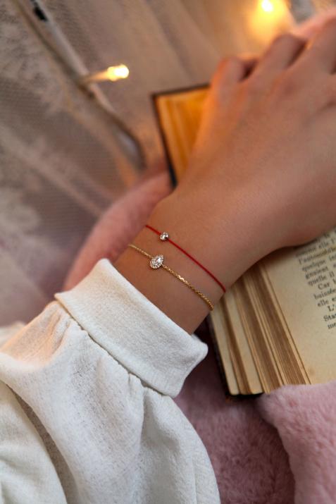 Chain bracelet with 0.43ct diamonds in rose gold prong setting - Redline - 0++