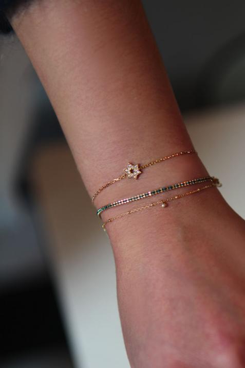 Pulsera en cadena con estrella en diamantes en oro rosa - Redline - 0++