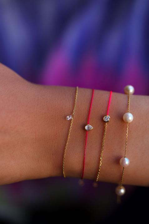 String Bracelet Sky Drop Yellow Gold RedLine Jewelry - Redline - 0++