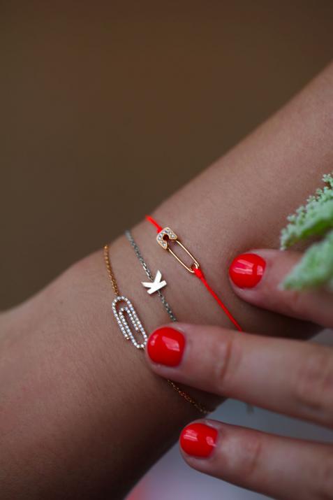 Pulsera Alfabeto Cadena en Oro Blanco - Redline - 0++