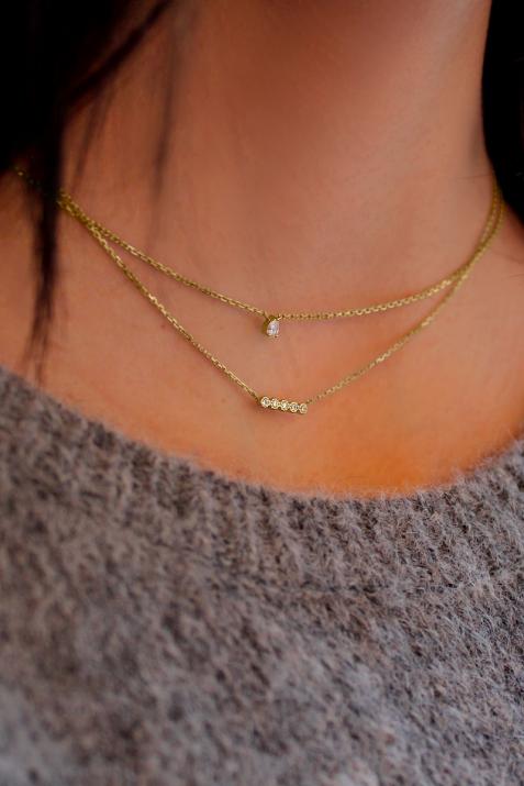 Collar en cadena con 0.7ct de diamantes en base de oro amarillo - Redline - 0++