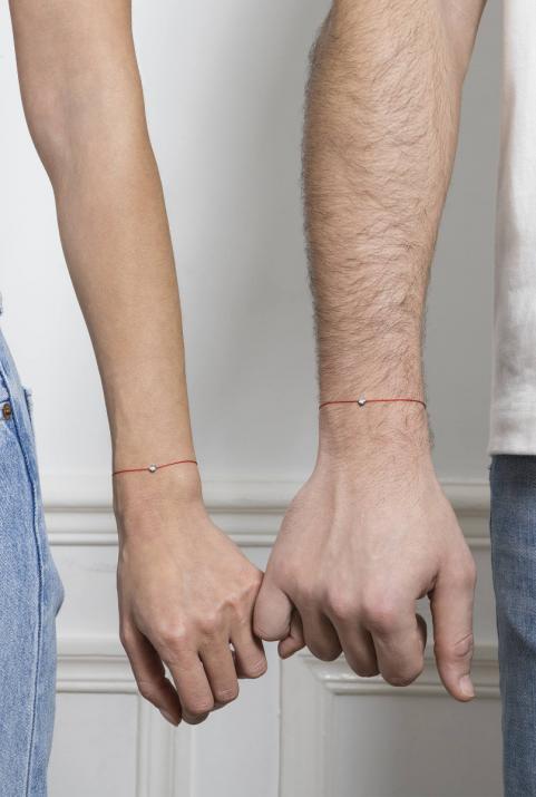 Pulsera hilo con diamante de 0.10ct en oro negro - Redline - 0++