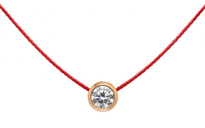 Collar en hilo con diamante 0.20ct en oro rosa - Redline - 0++