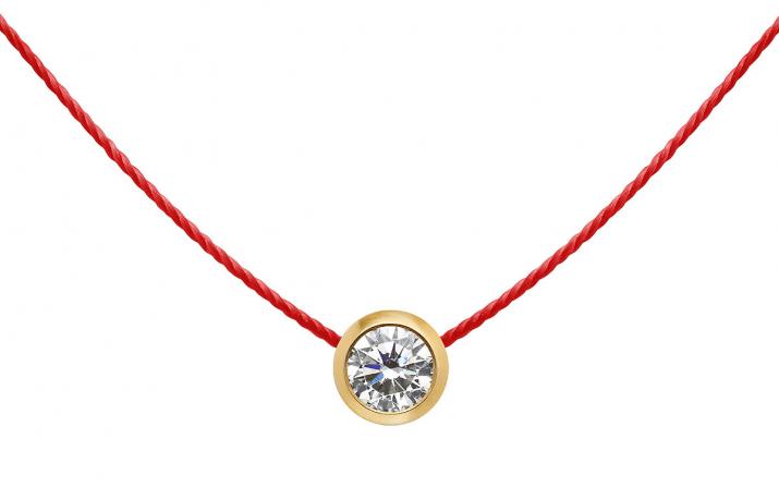 Collar en hilo con diamante 0.20ct en oro amarillo - Redline - 0++