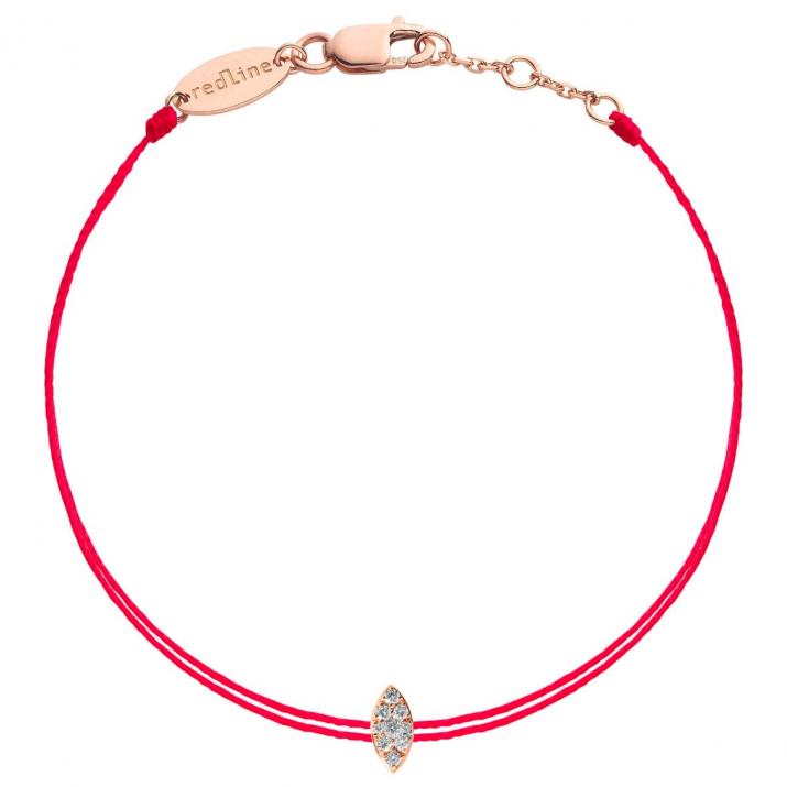 Pulsera doble en hilo con diamante de 0.5ct en oro rosa - Redline - 0++
