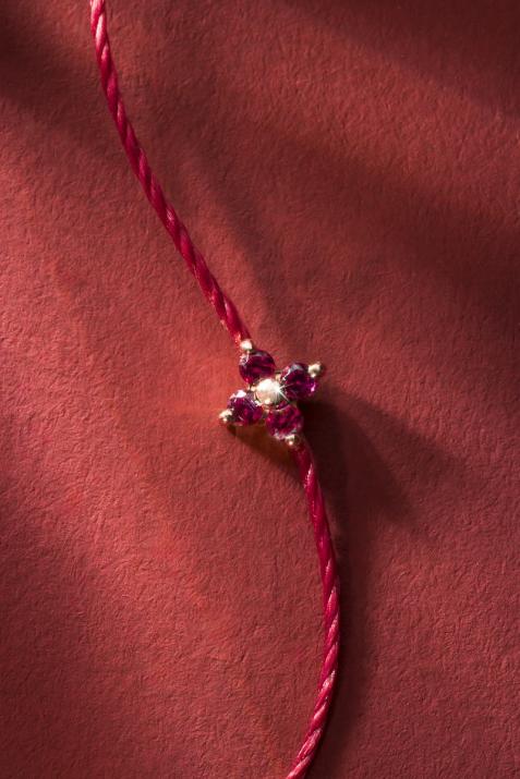 Pulsera Hilo Shiny Rubis  Oro rosa - Redline - 0++