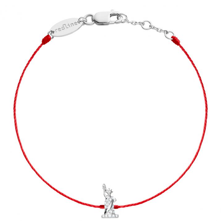 Pulsera en hilo diamante Statue de la liberté Redline en Oro Blanco - Redline