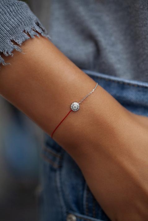 Pulsera en hilo con 0.26ct en base de oro blanco - Redline - 0++