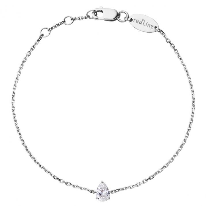 Pulsera en cadena con diamante de 0.20ct en base de oro blanco - Redline - 0++