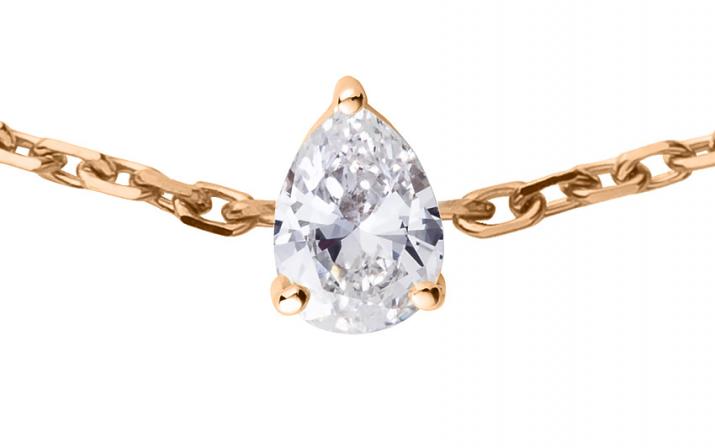 Pulsera en cadena con diamante de 0.20ct en base de oro rosa - Redline - 0++