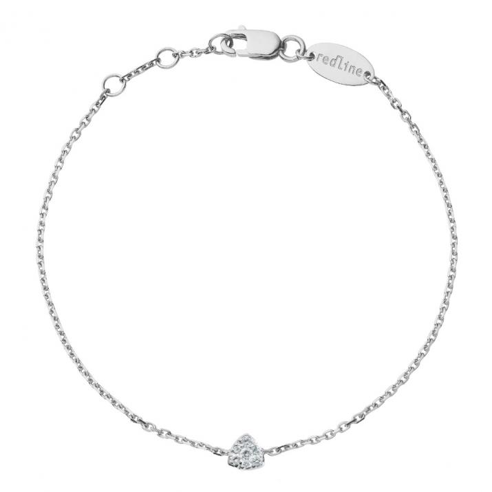 Chain bracelet with 0.05ct diamond in white gold prong setting - Redline
