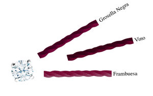 brazalete de diamantes de alambre de color burdeos