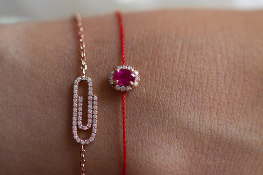 Bracelet diamant sur fil Trombonne