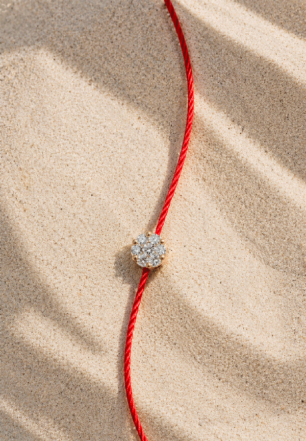 Pulsera Illusion Diamante hilo rojo